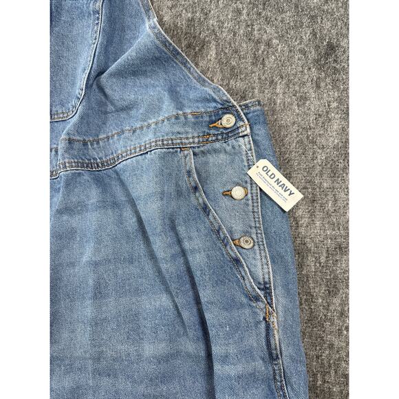 Old Navy Women's Light Blue Wash OG Straight Leg Denim Overalls - Size 30 - NWT - Picture 2 of 5